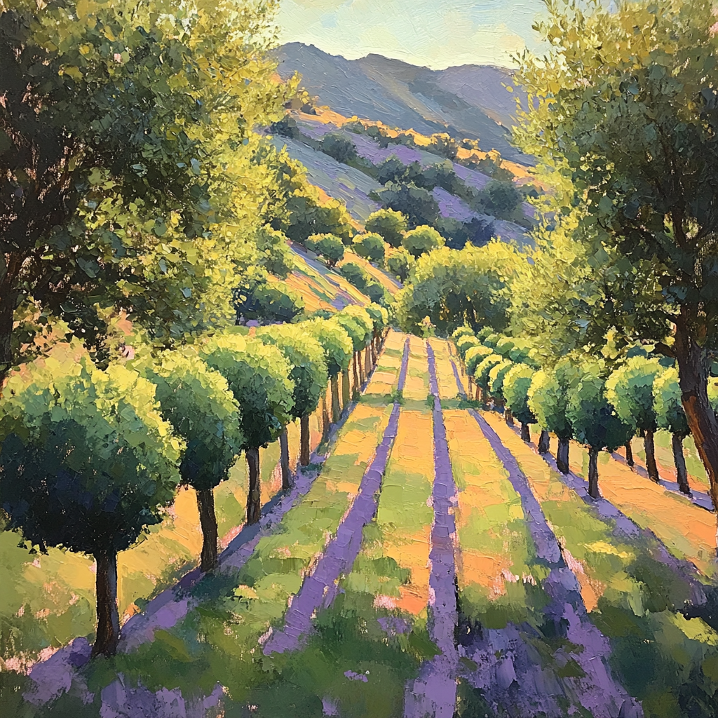 Paul Cézanne Inspired Orchard Geometry Paint by numbers kits