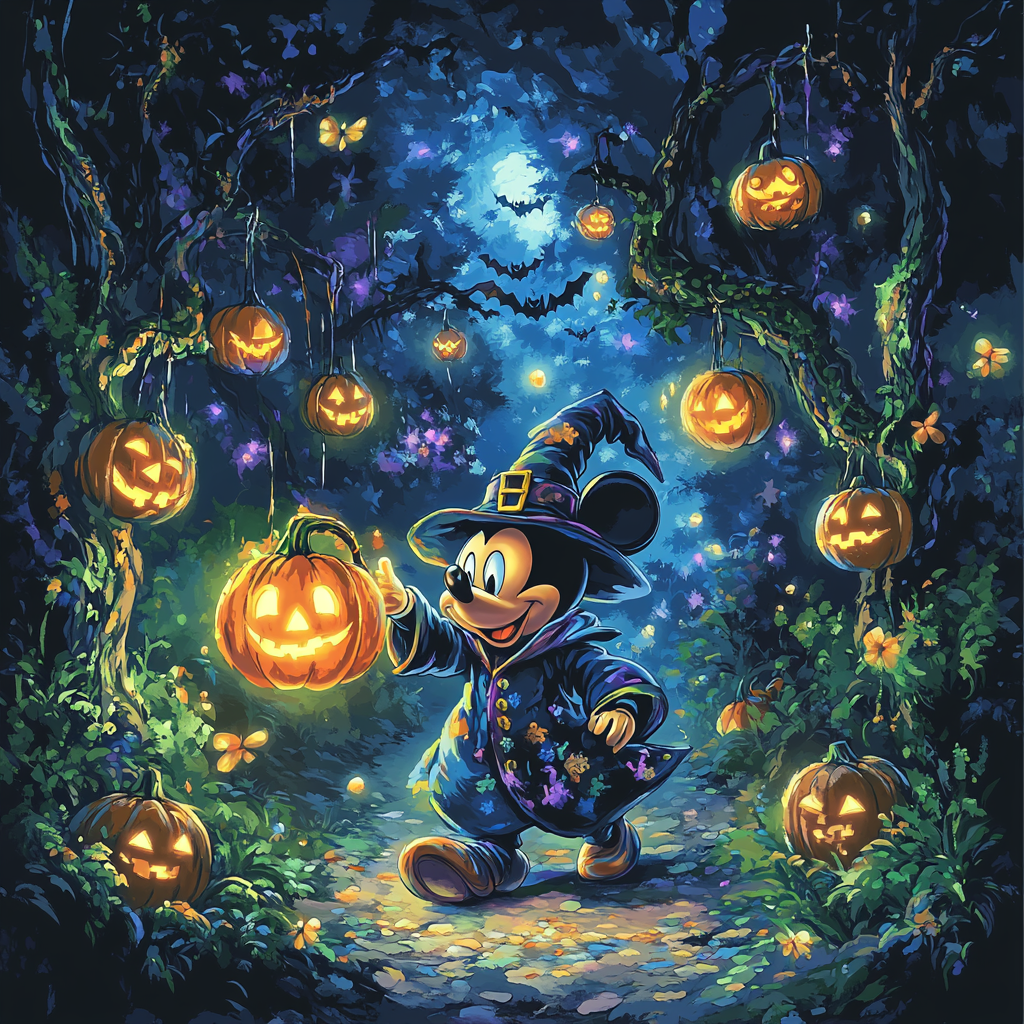 Enchanted Pumpkin Lantern Adventure Number painting