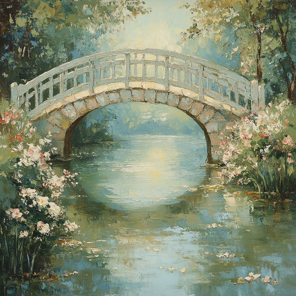Monet Inspired Garden Bridge painting number kit