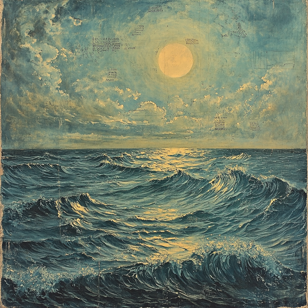 Leonardo Da Vinci Inspired Oceanic Currents paint by numbers