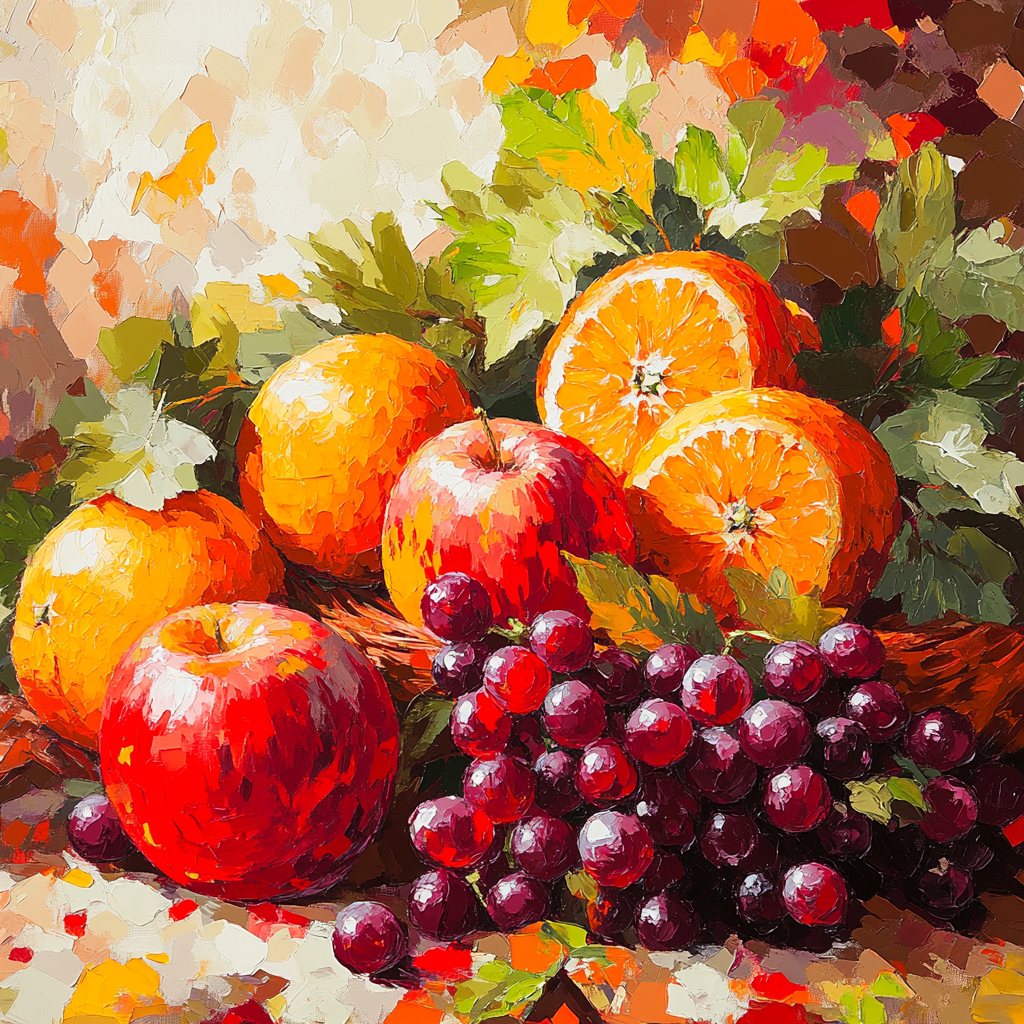 Paul Cézanne Inspired Vibrant Fruit Medley Numbered painting kits