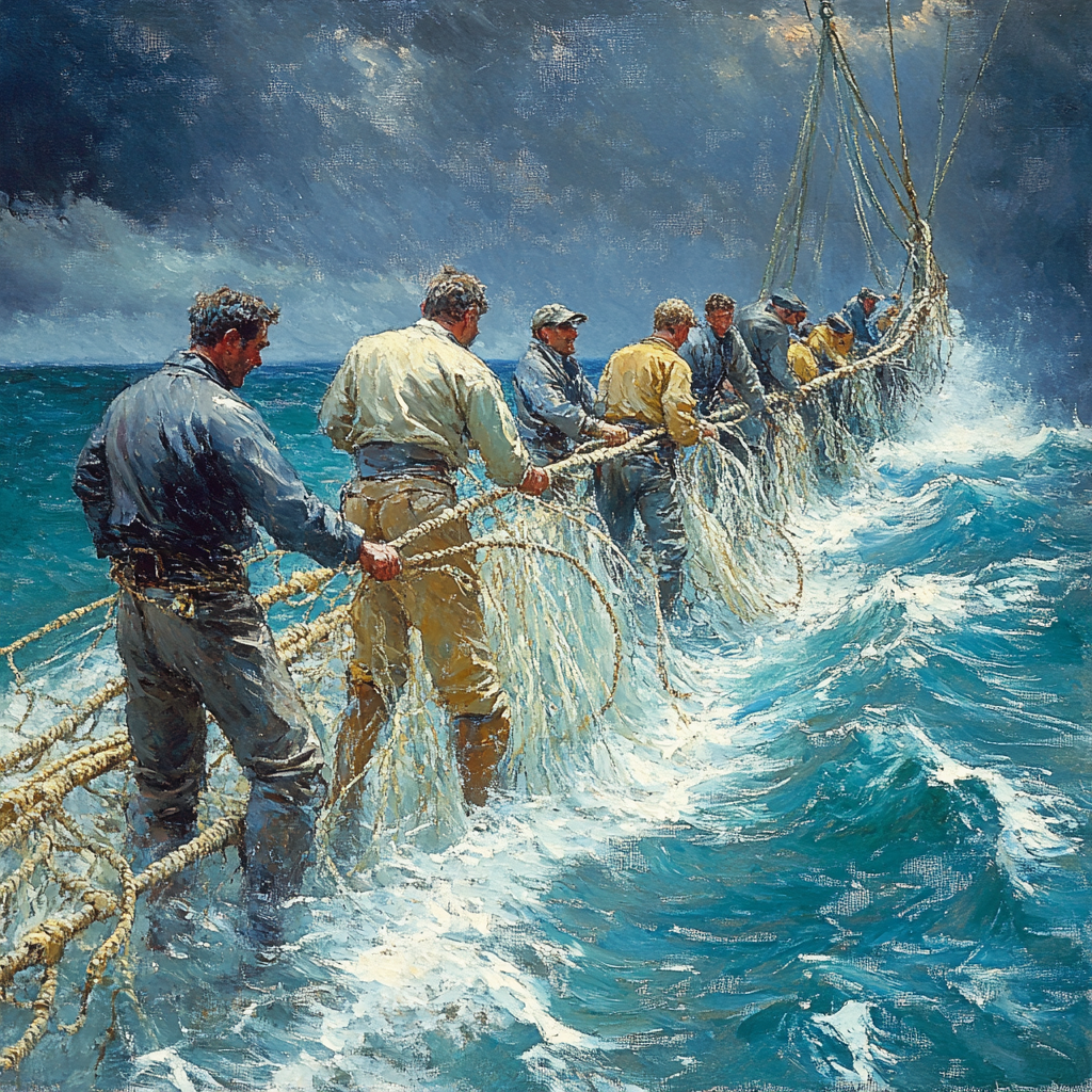 Winslow Homer Inspired Coastal Fishing paint by number