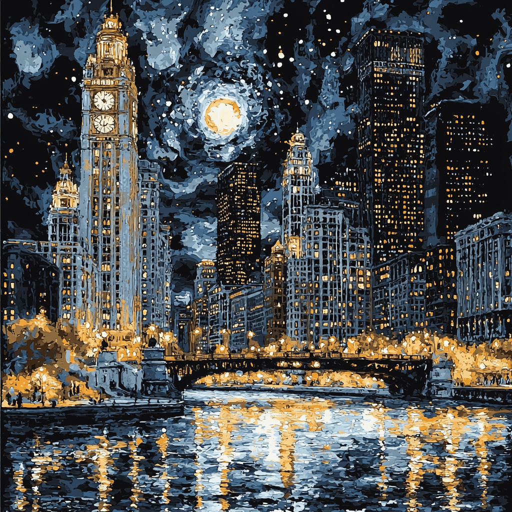 James McNeill Whistler Inspired Monochrome City Pulse Number Painting