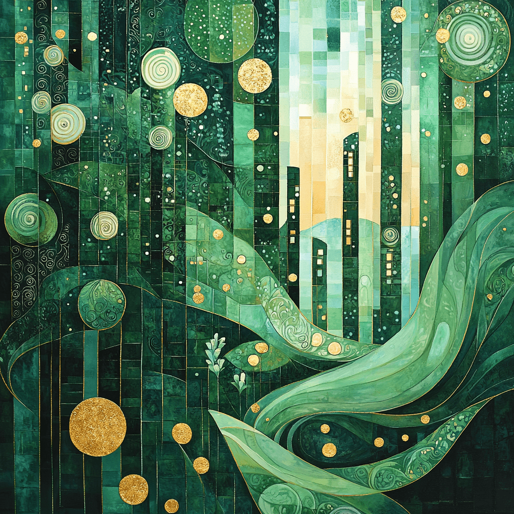 Gustav Klimt Inspired Ethereal Whirlwinds Paint By Color