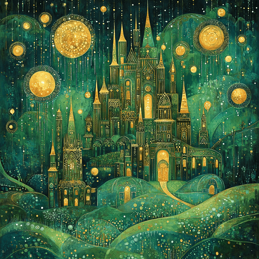 Gustav Klimt Inspired Classic Fairytale Castles Paint By Numbers