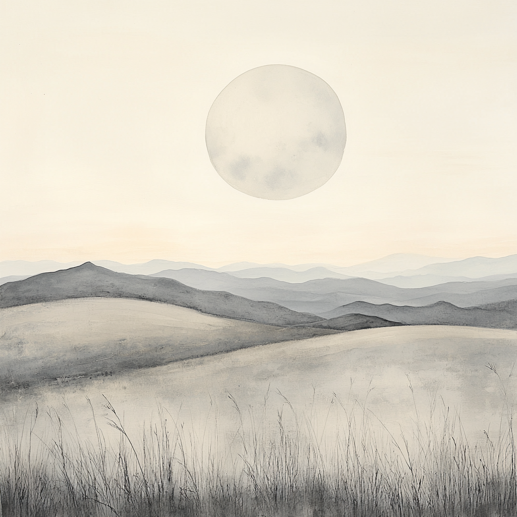 Zhao Mengfu Inspired Lunar Plateau Scroll Number painting