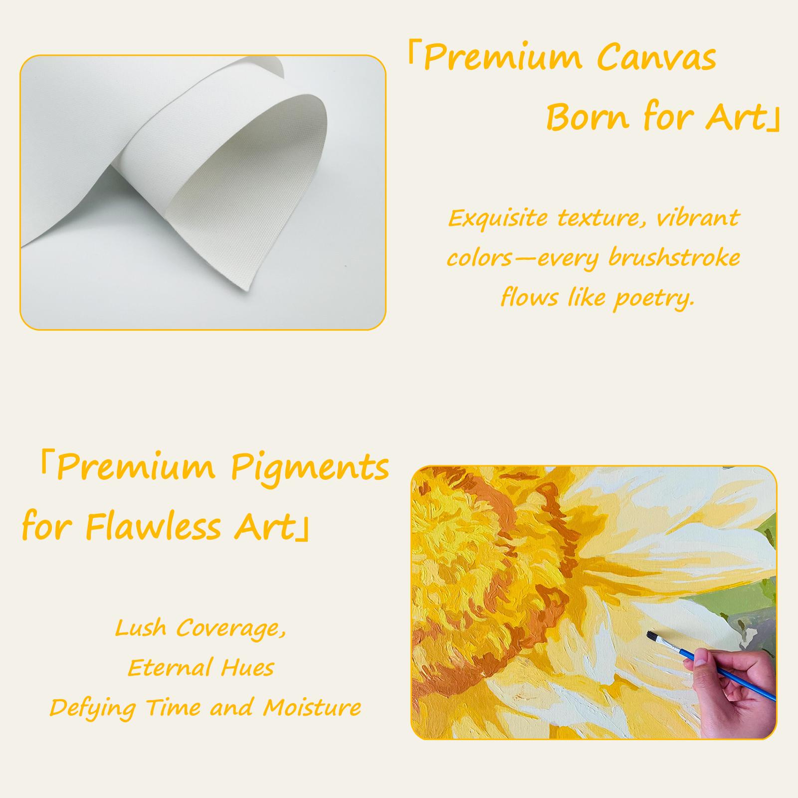 【Unframed】Happy Painting Exclusive DIY Paint by Number Kit Stress Relief Relaxation Toys Beginner Painting Kits Handicrafts with Lions Flowers & Birds Designs