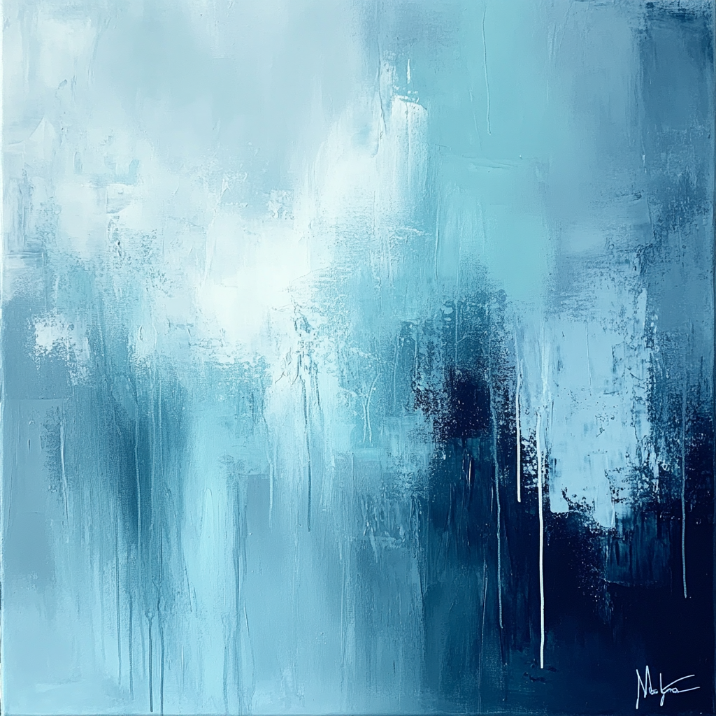 Jackson Pollock Inspired Winter Windswept Abstract Landscape Painting by numbers kit