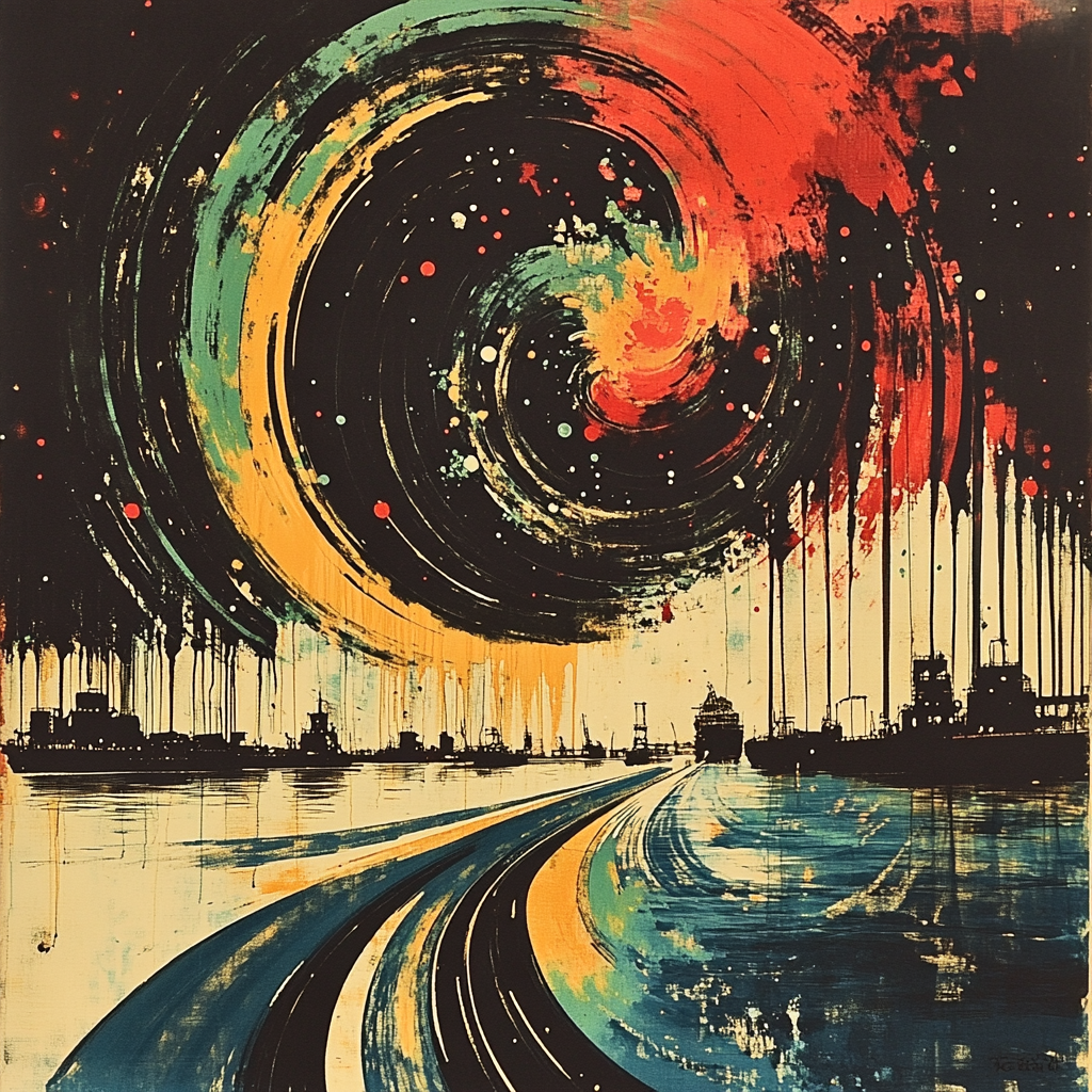 Jackson Pollock Inspired Harbor Night Paint by numbers art