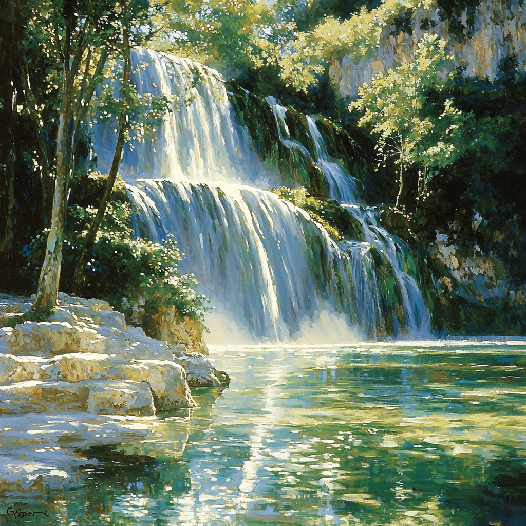 John Singer Sargent Inspired Glistening Waterfall Harmony Painting By Numbers Kit