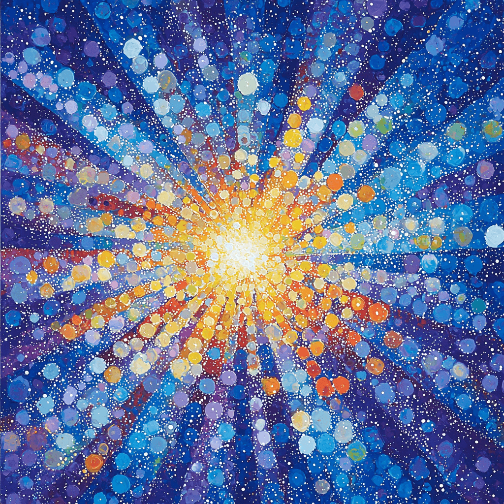 Georges Seurat Inspired Luminous Starburst Numbered Painting Kits