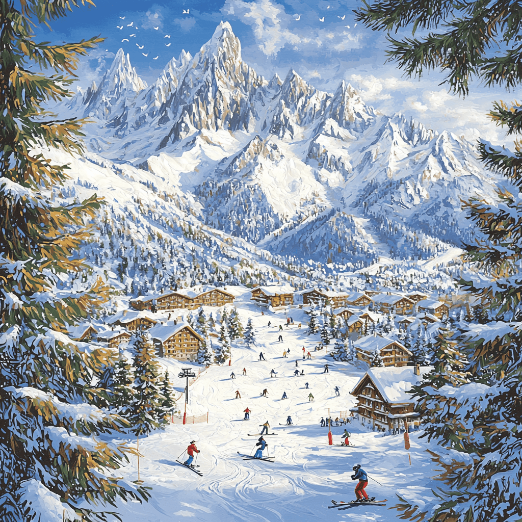 Ski Resort In Chamonix Paint By Numbers