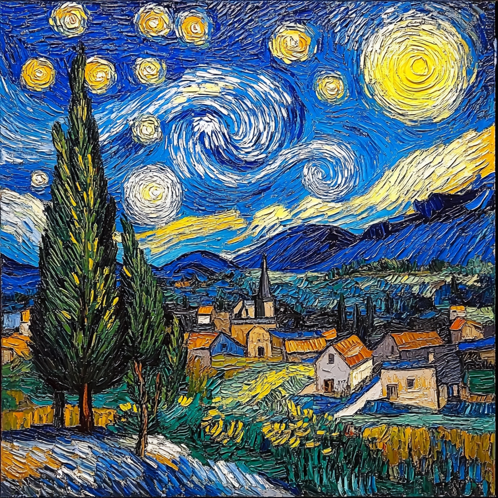 Van Gogh Inspired Celestial Odyssey Numbered painting kits