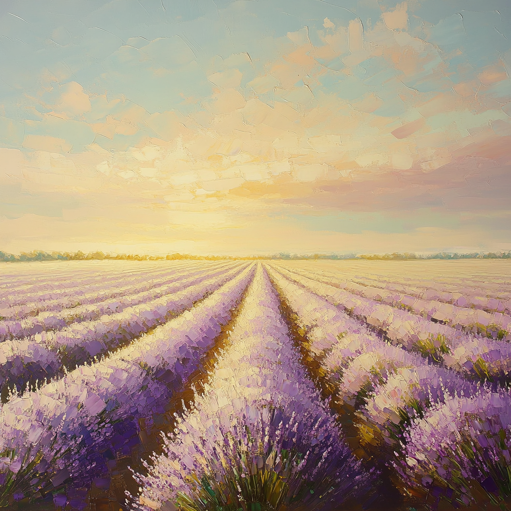 Claude Monet Inspired Sunrise Over Lavender Paint by numbers art