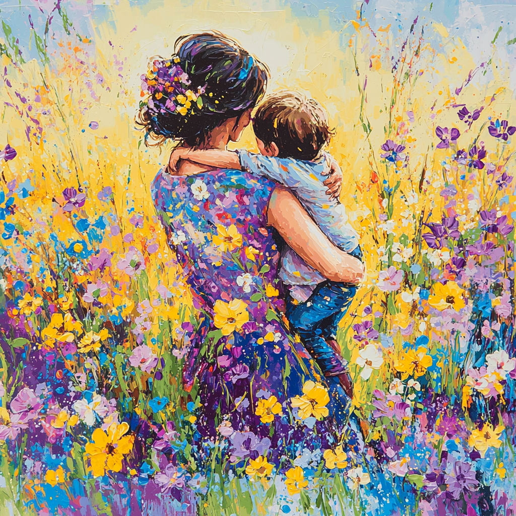 Hugs In A Field Of Dreams Number Painting