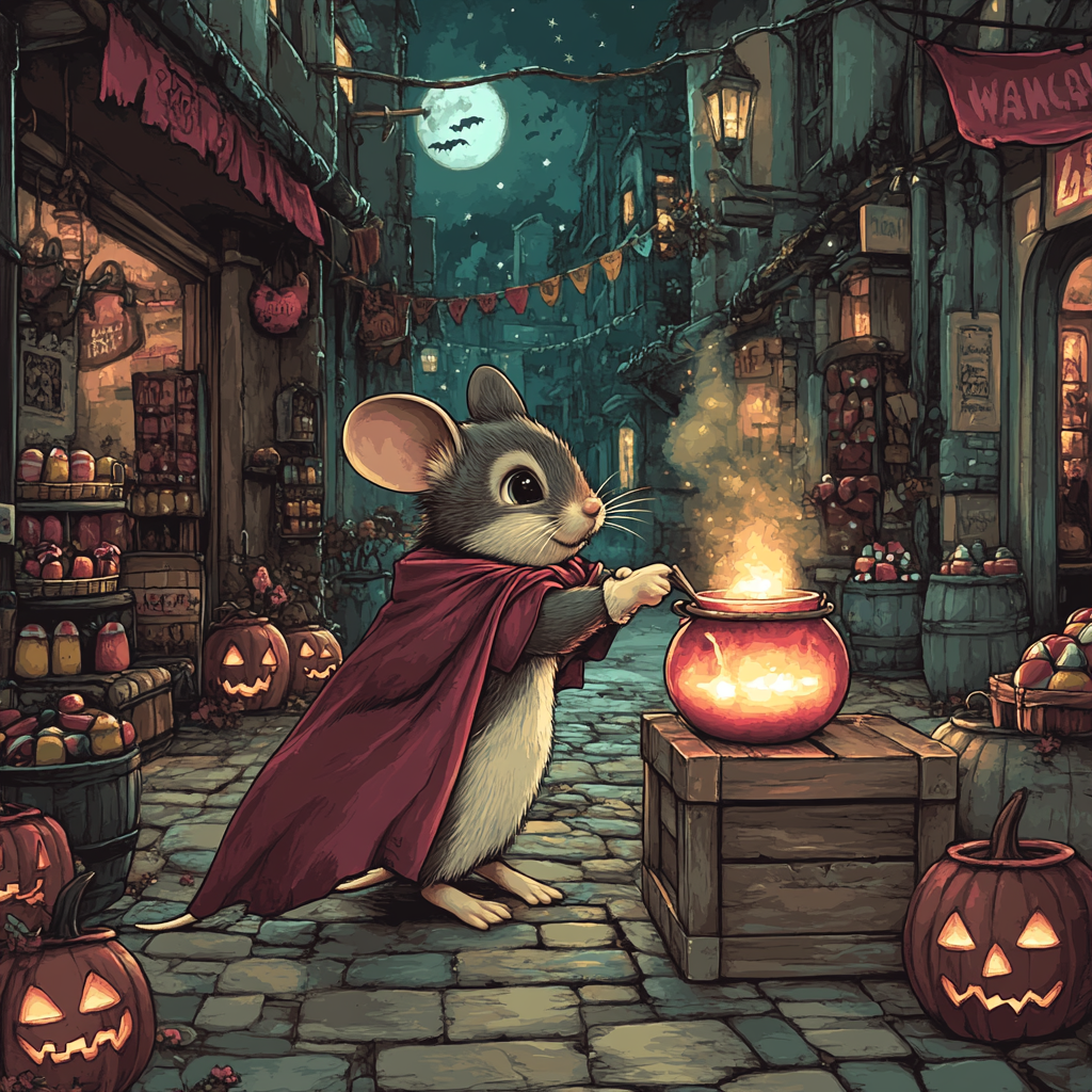 Midnight Mouse And The Candy Cauldron DIY paint by numbers