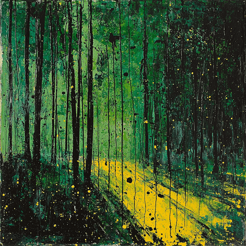 Jackson Pollock Inspired Abstract Forest Harmony Paint By Numbers Art