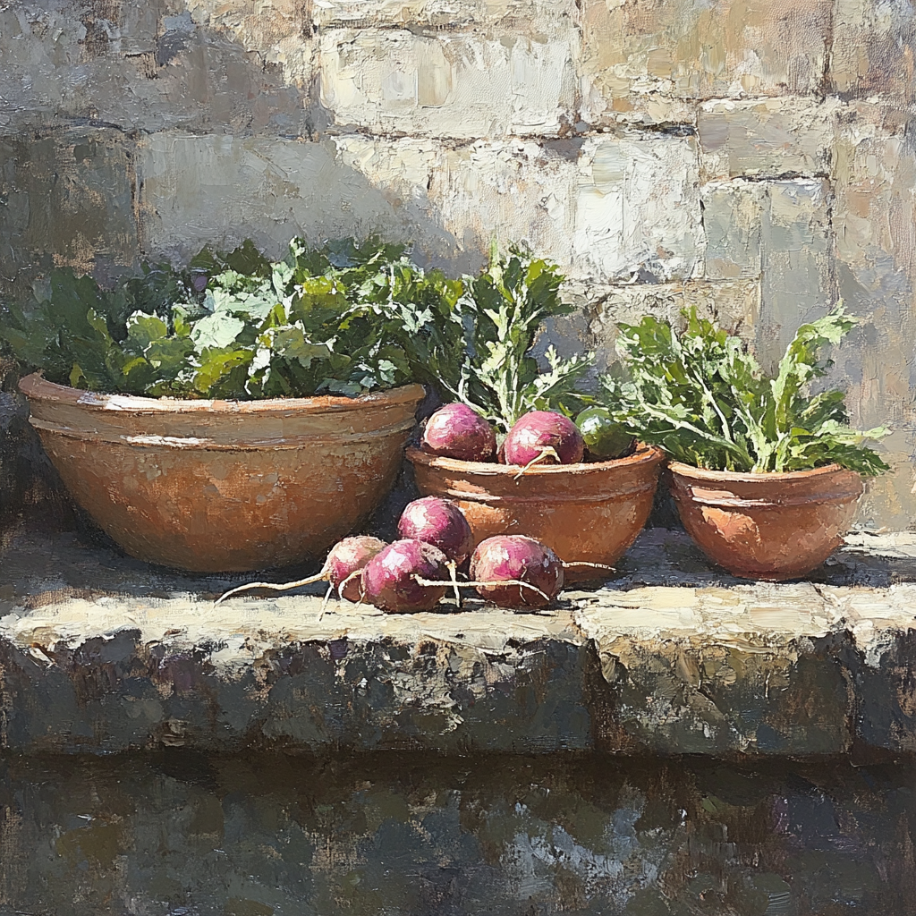 Diego Velázquez Inspired Market Vegetables And Clay Bowls paint by numbers