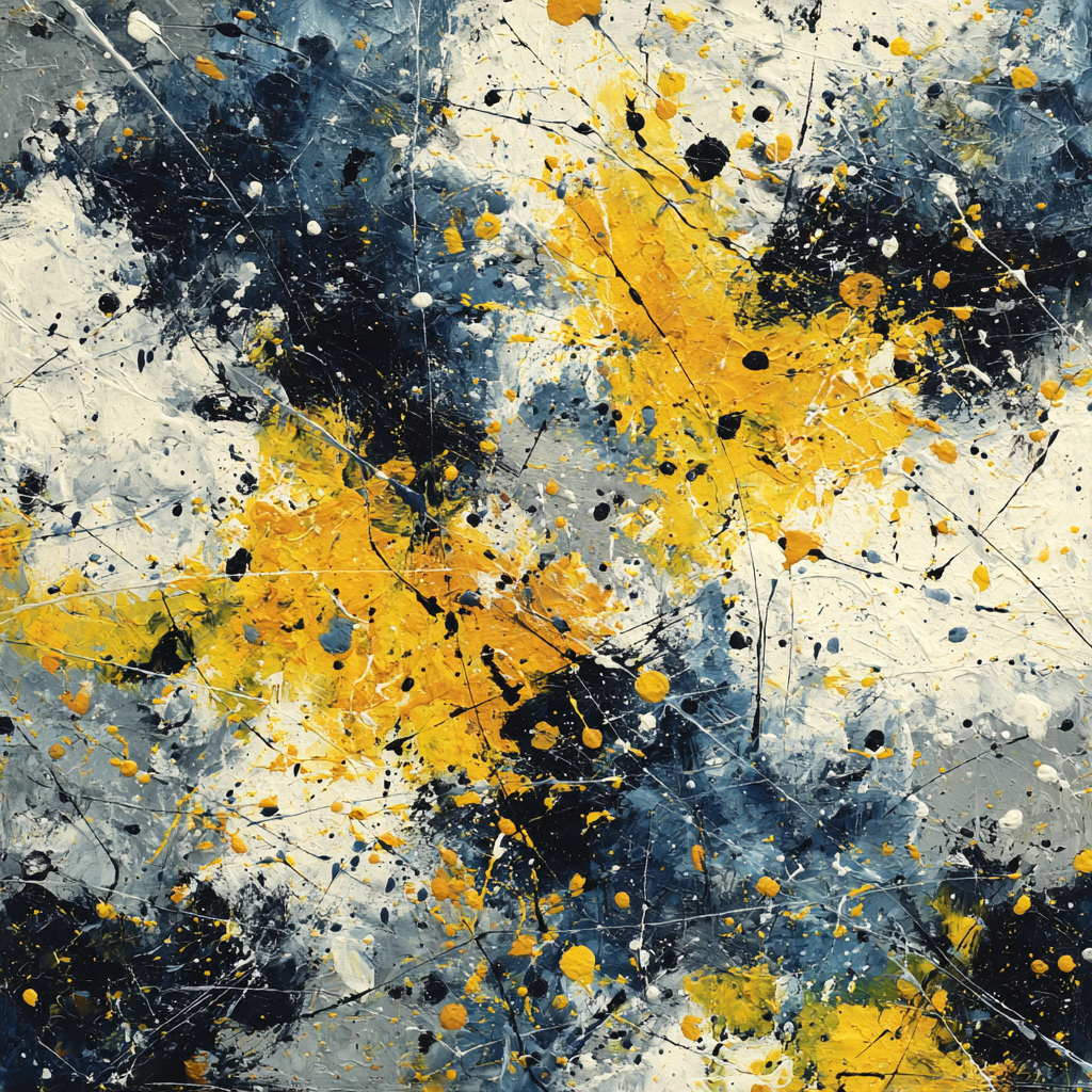 Jackson Pollock Inspired Rainstorm Number painting