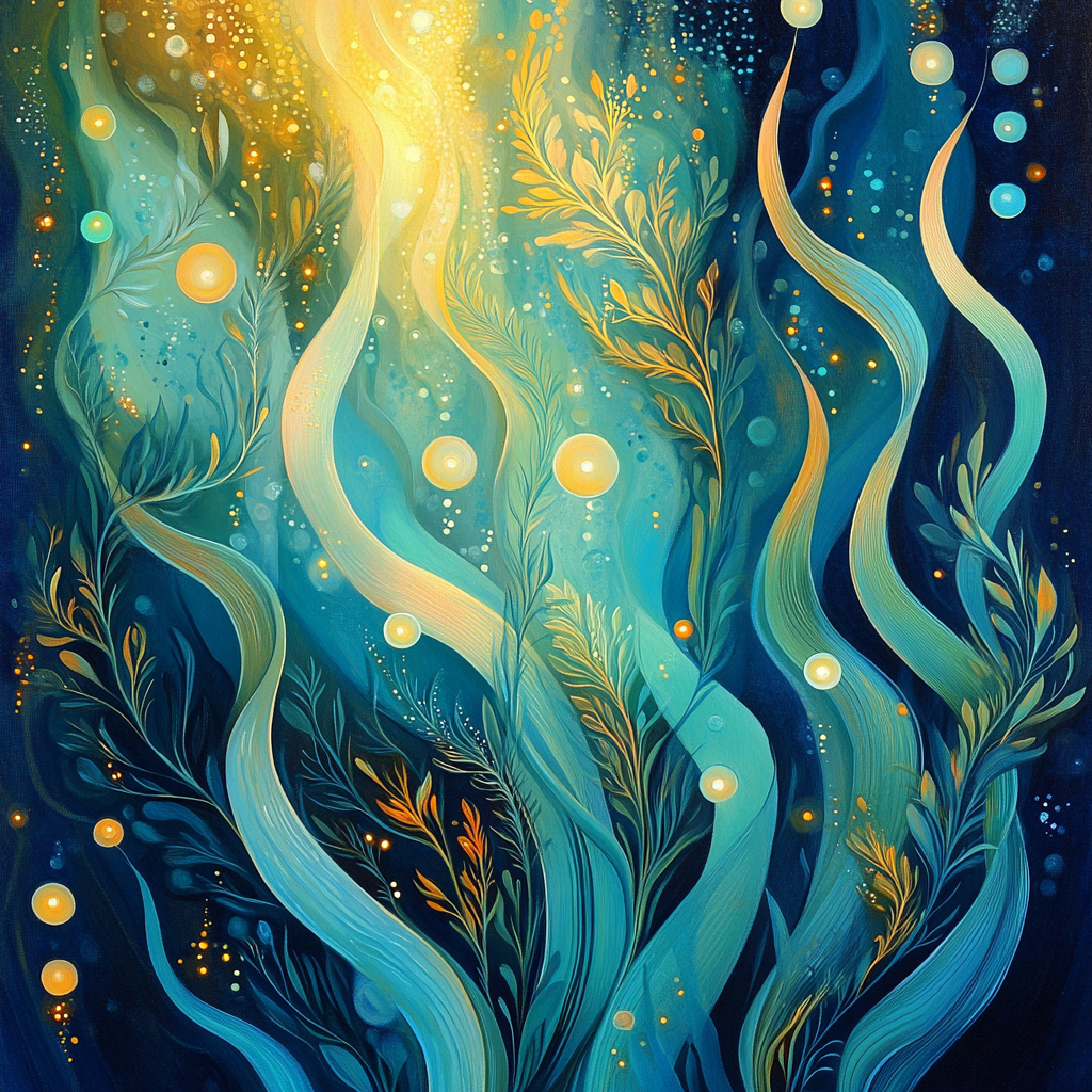 Alphonse Mucha Inspired Aurora Kelp Symphony painting number kit