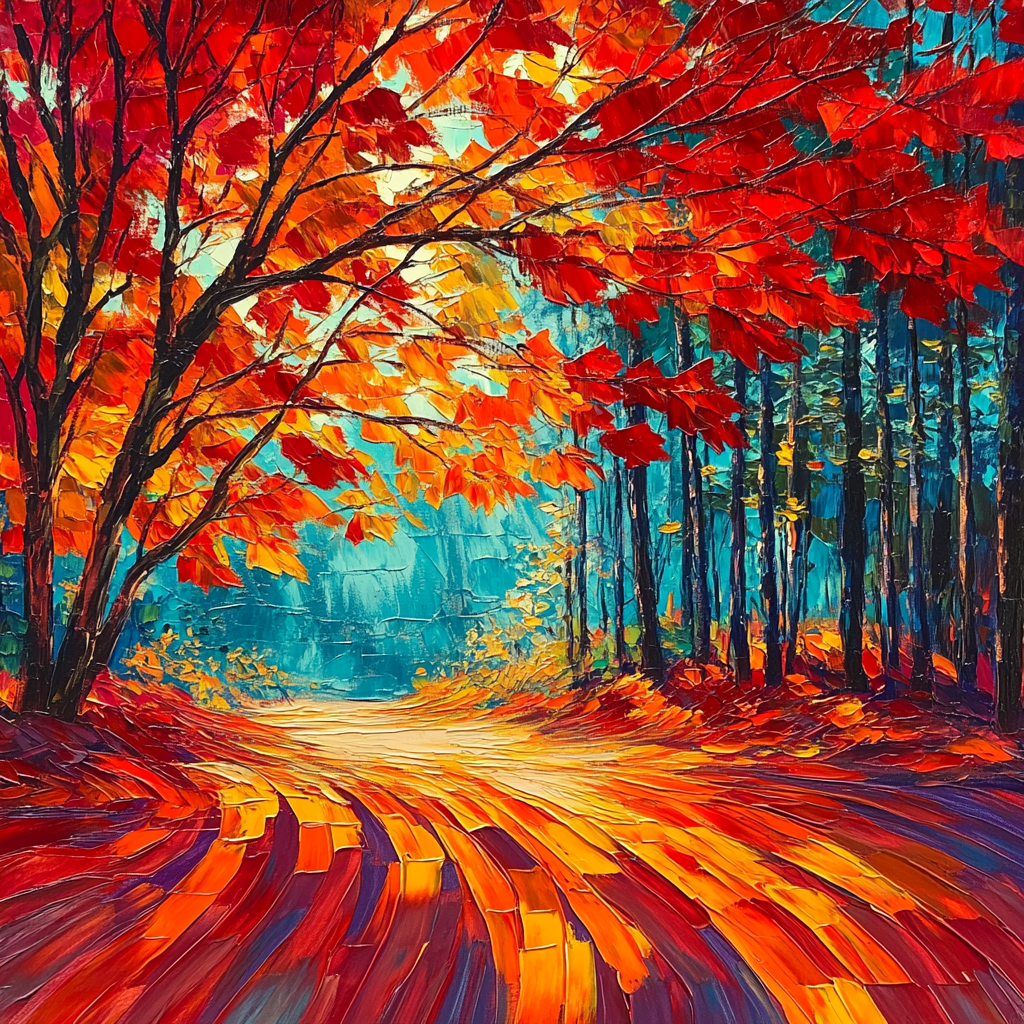 AY Jackson Inspired Crimson Maple Canopy painting number kit