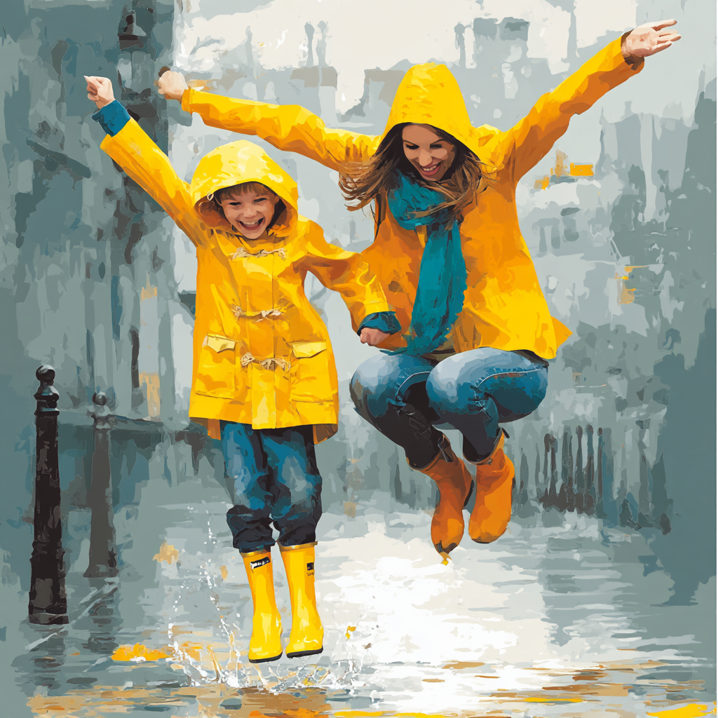 Frolic In The Rain Number Painting