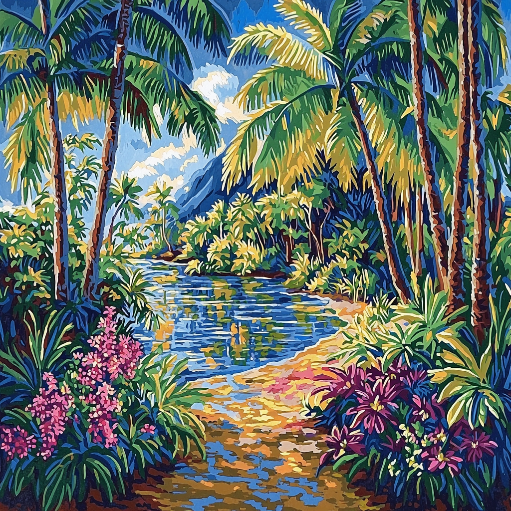 Paul Gauguin Inspired Tropical Paradise Vista Painting By Numbers Kit