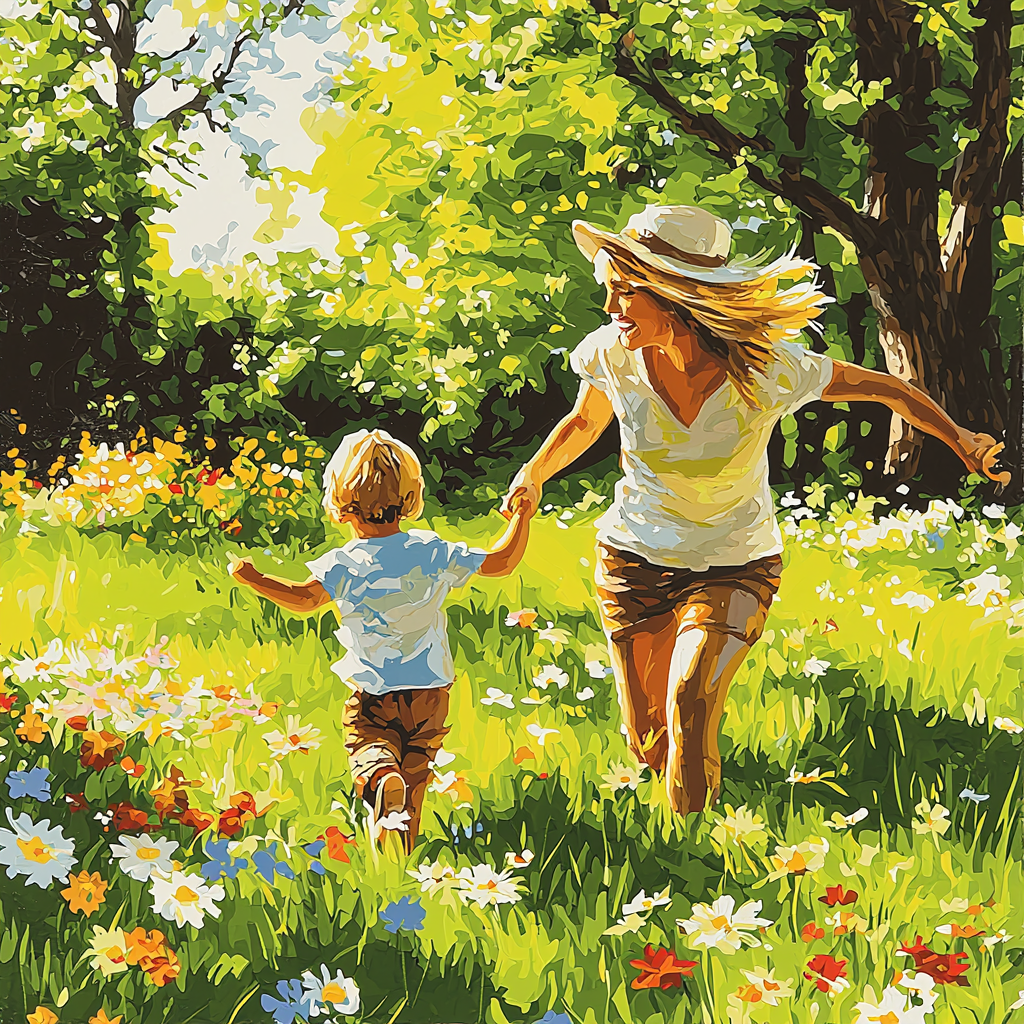 Sweet Memories In The Park Number Painting