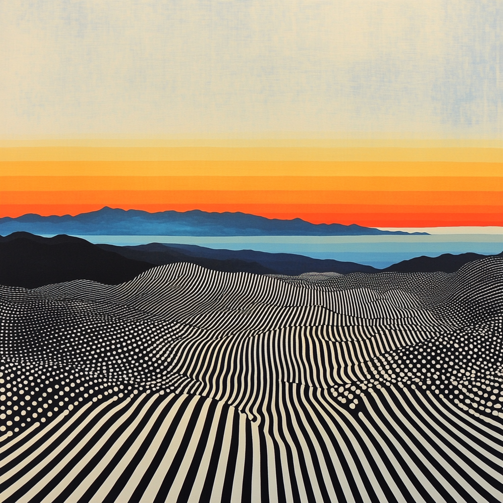 Yayoi Kusama Inspired Dotted Horizon Expansion paint by number