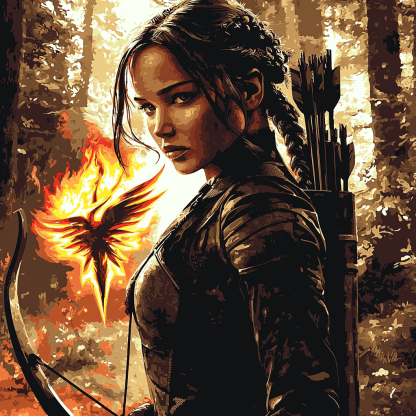 Jennifer Lawrence: The Hunger's Katniss Awakened Painting By Numbers Kit