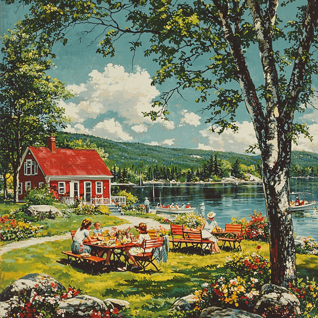 Norman Rockwell Inspired Nostalgic Summer Picnic Painting By Numbers Kit