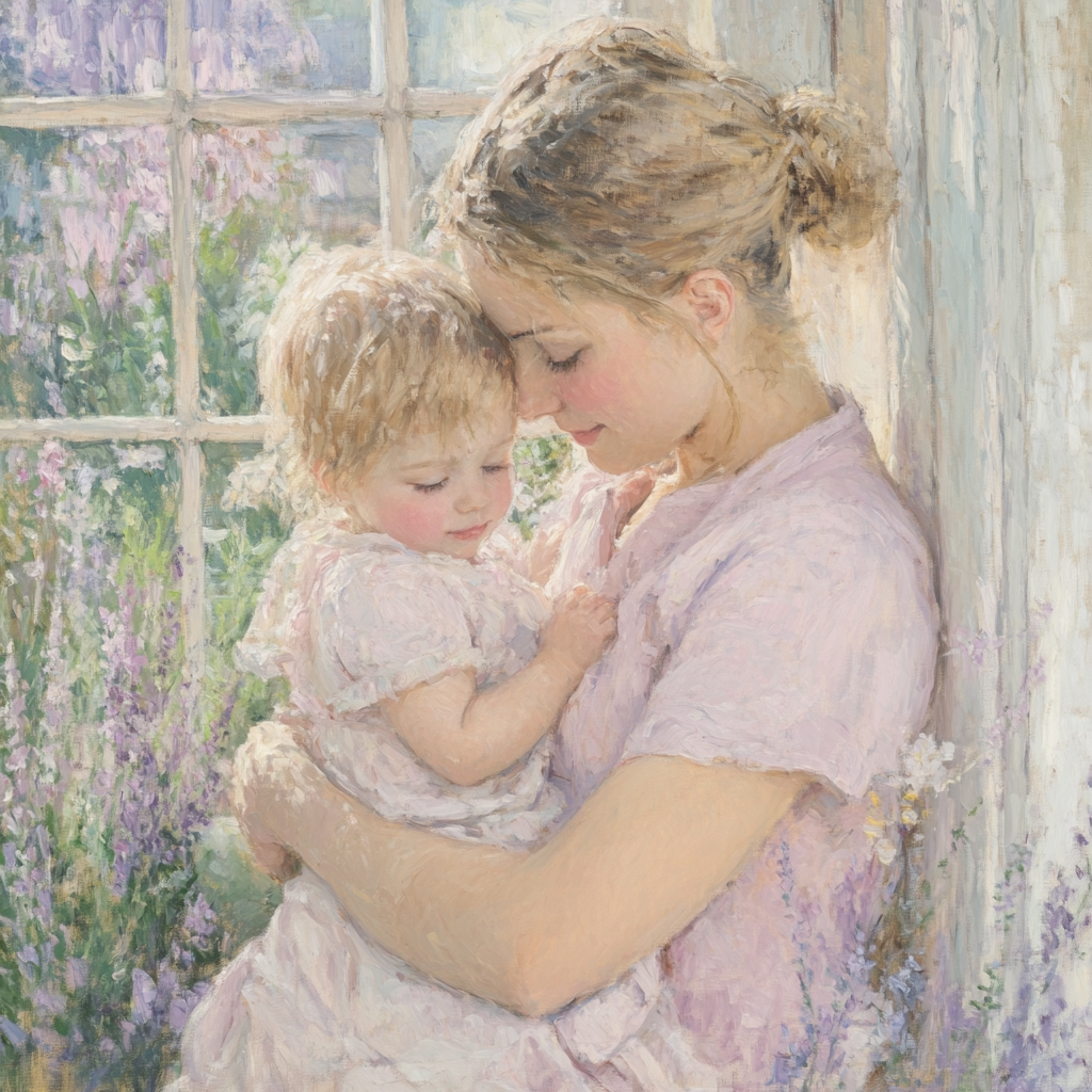 Mary Cassatt Inspired Mother And Child paint by color