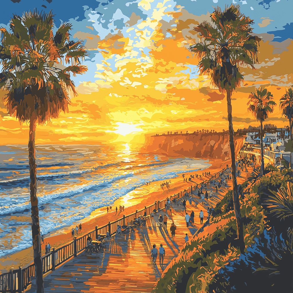 Miraflores Boardwalk Number Painting