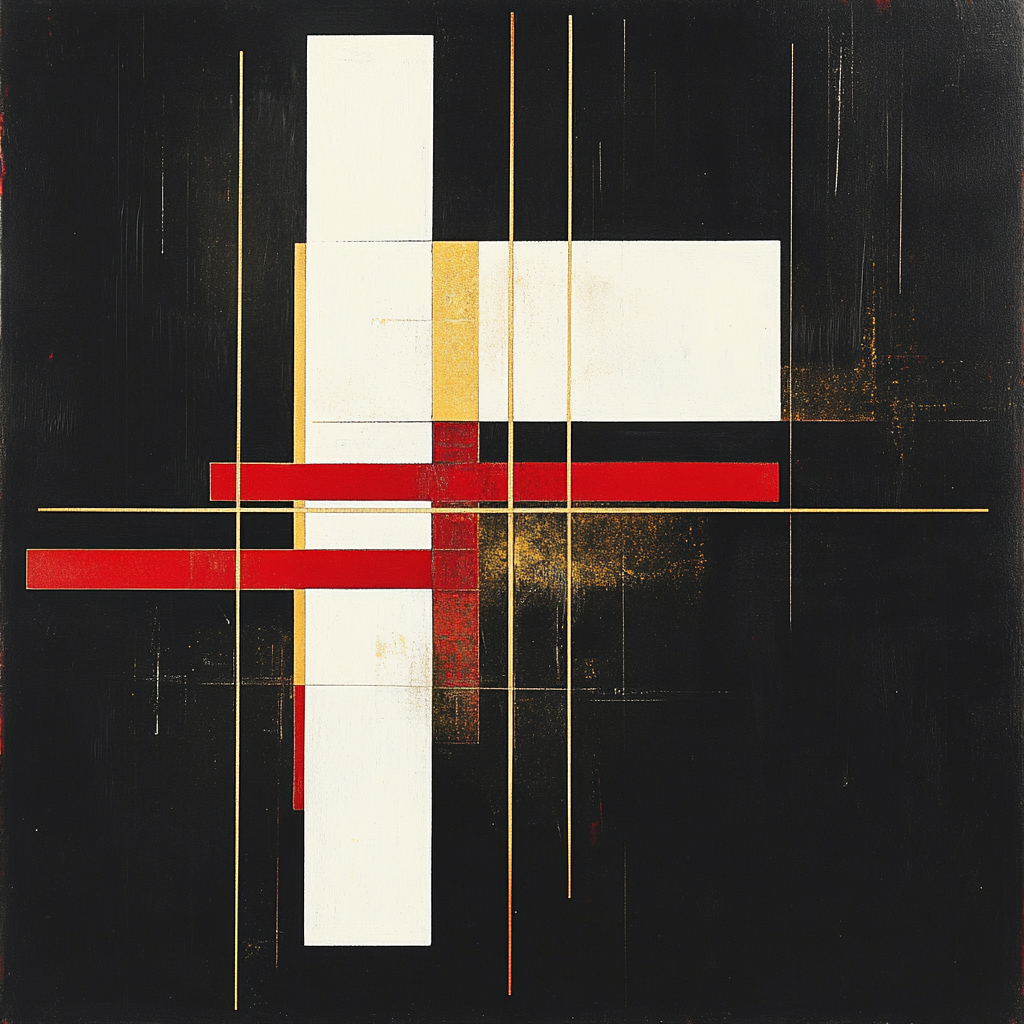 Kazimir Malevich Inspired Celestial Alignment Number painting