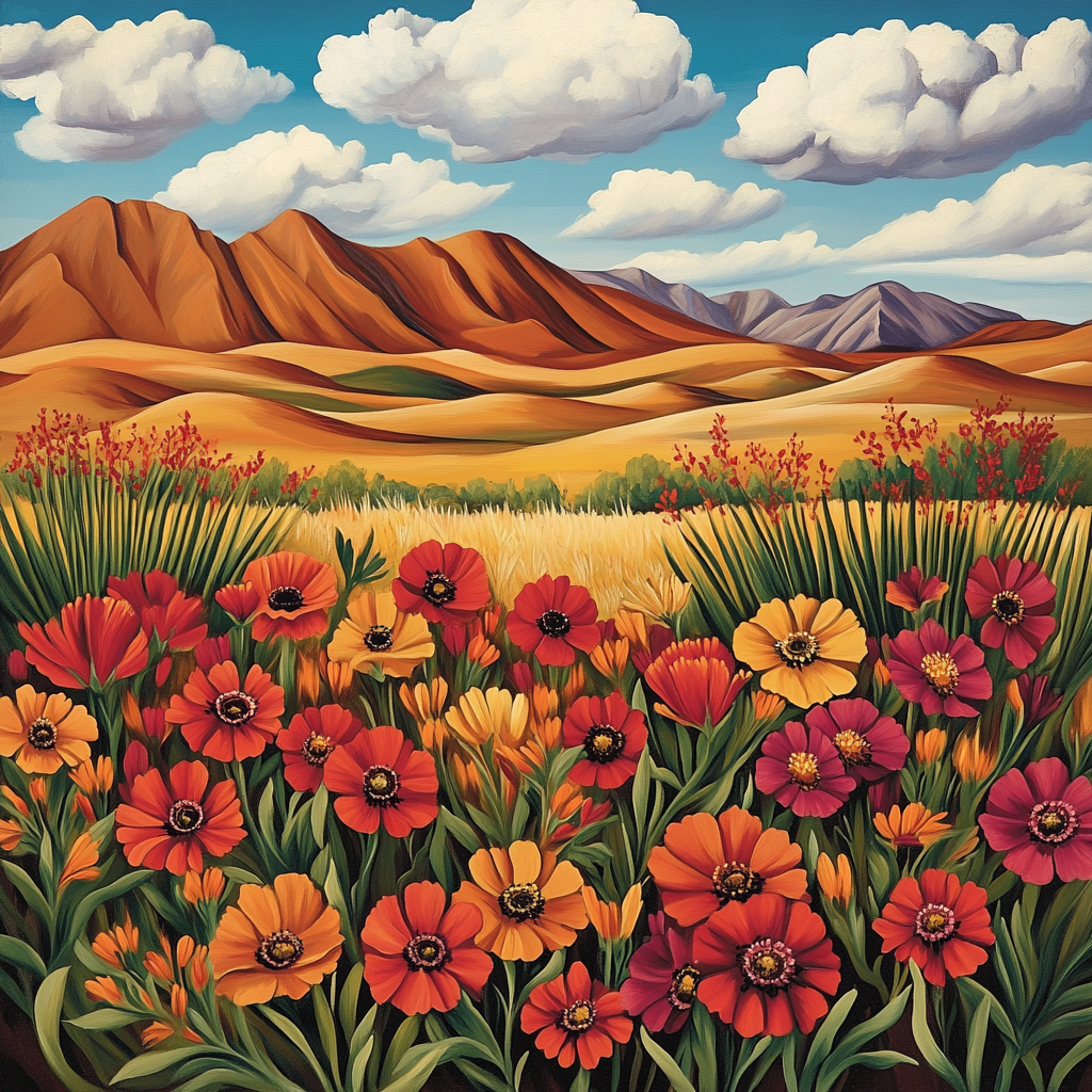 Georgia OKeeffe Inspired Desert Blooms paint by numbers