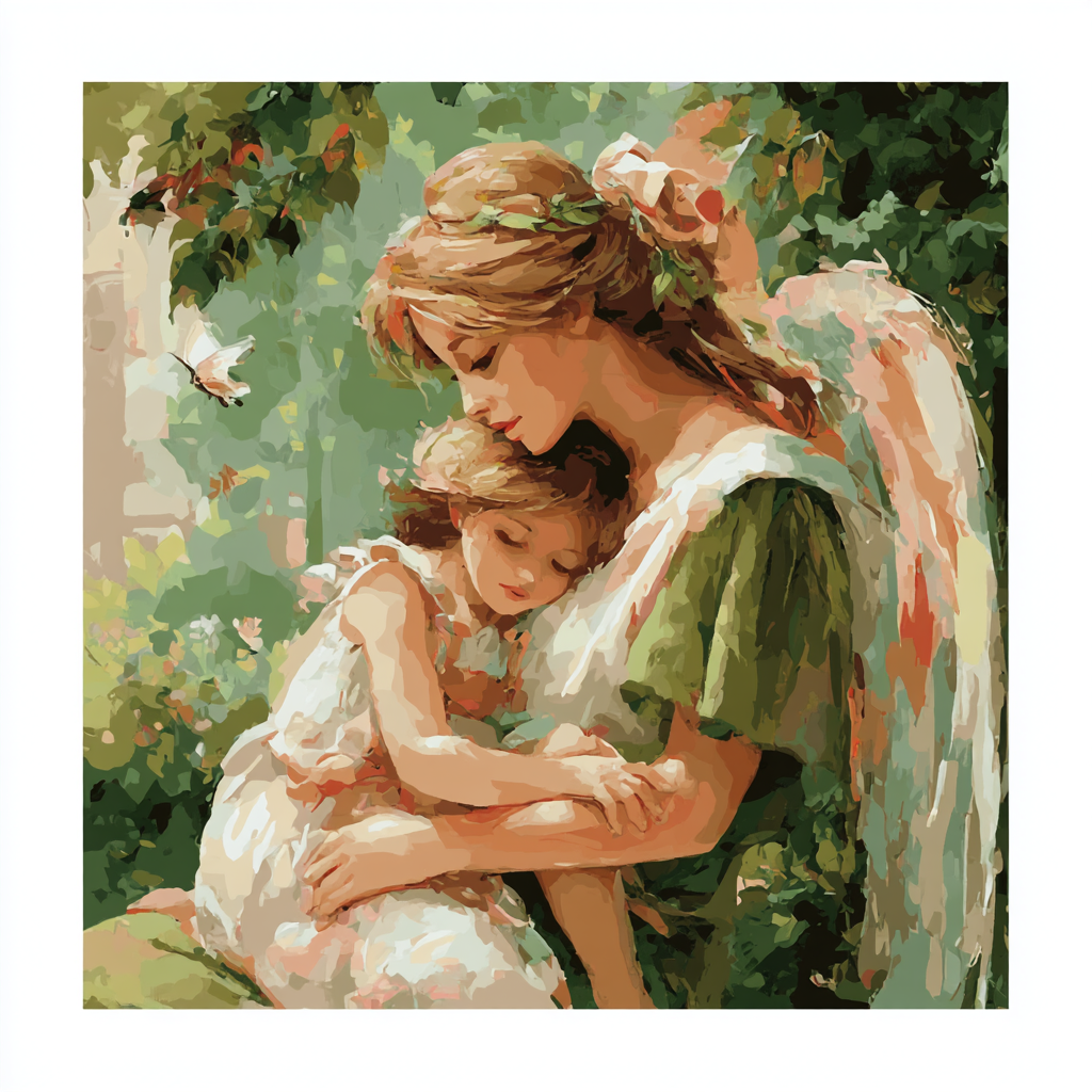 Sheltered In A Mother's Wings Number Painting