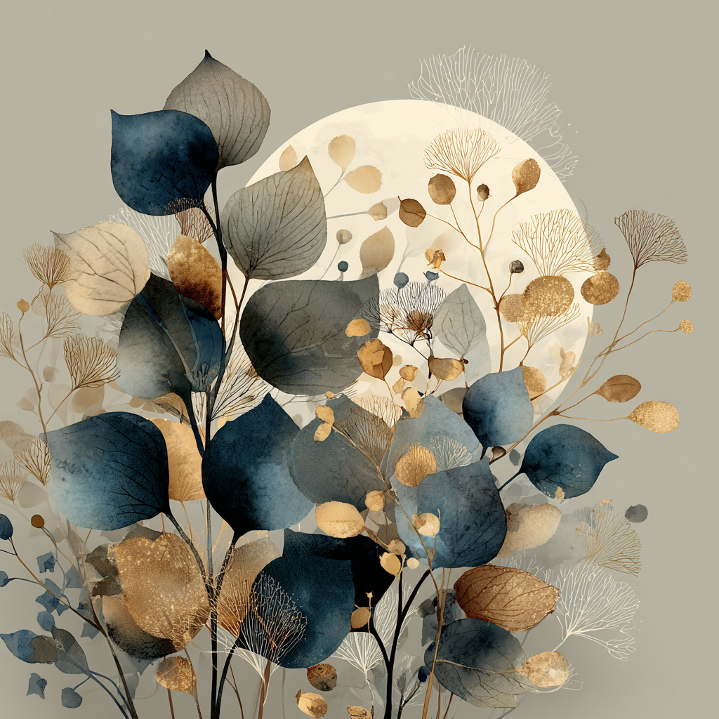 Leonardo Da Vinci Inspired Lunar Botany Painting by numbers kit