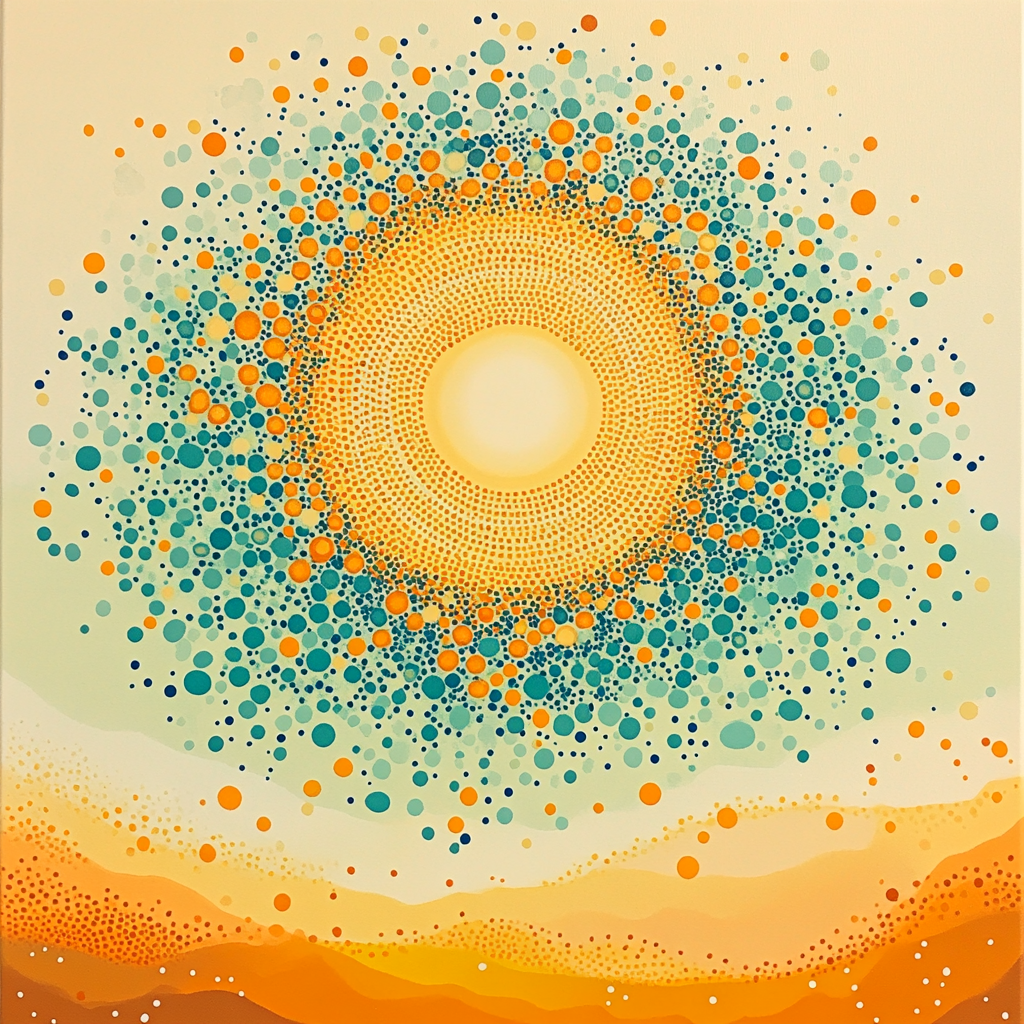 Georges Seurat Inspired Solar Mosaic Paint by numbers art