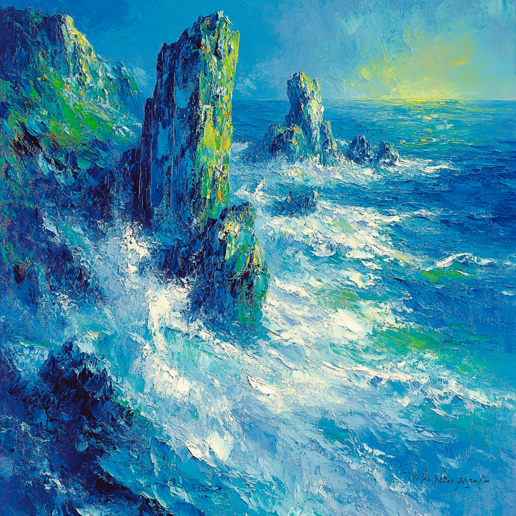 Edvard Munch Inspired Trembling Coastal Rocks DIY paint by numbers