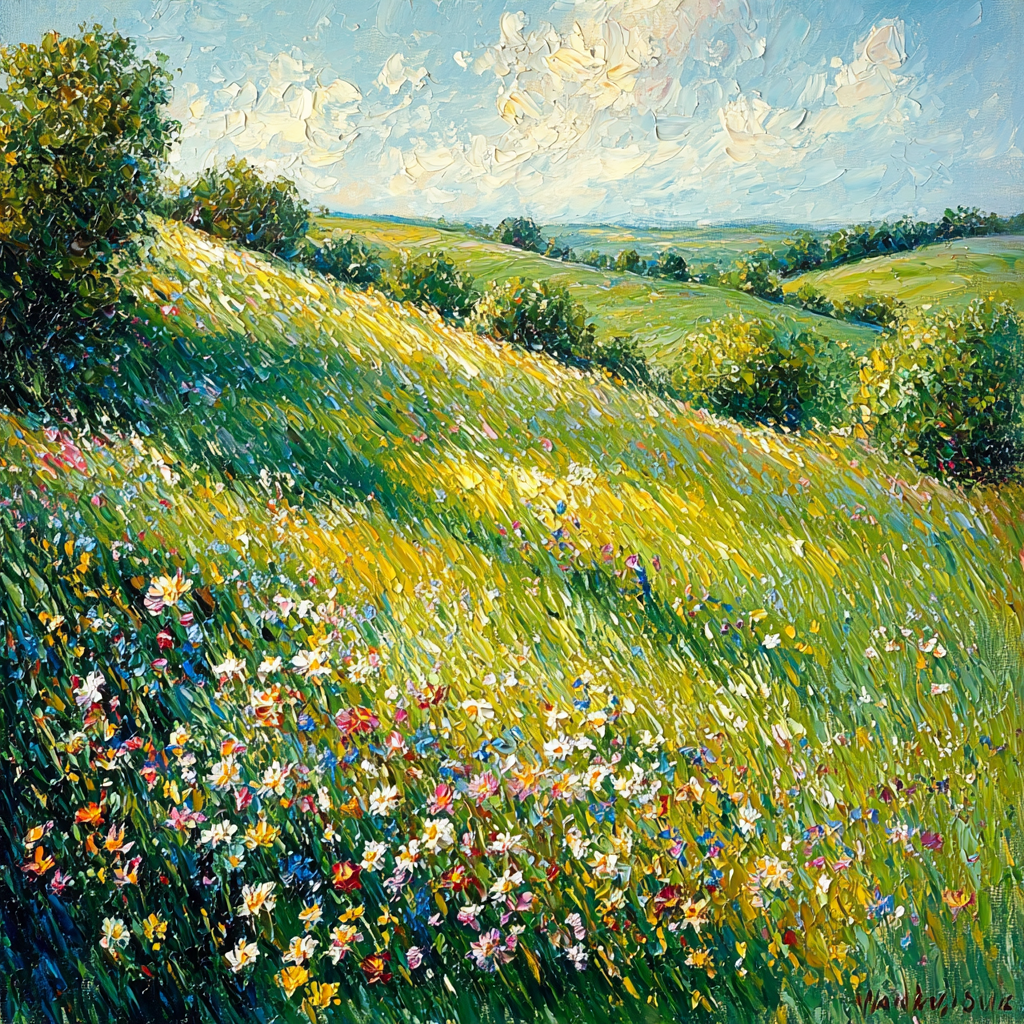 Leonardo Da Vinci Inspired Flowing Meadows Painting Number Kit