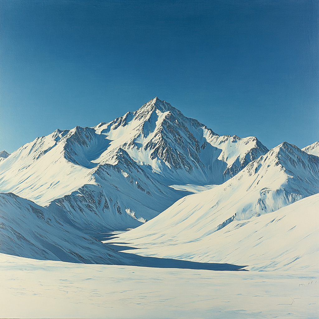 Michelangelo Inspired Snowy Peaks Painting by numbers kit