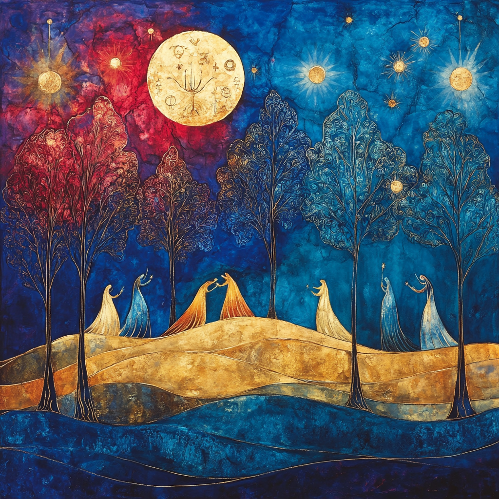 Blake Inspired Celestial Choir paint by number