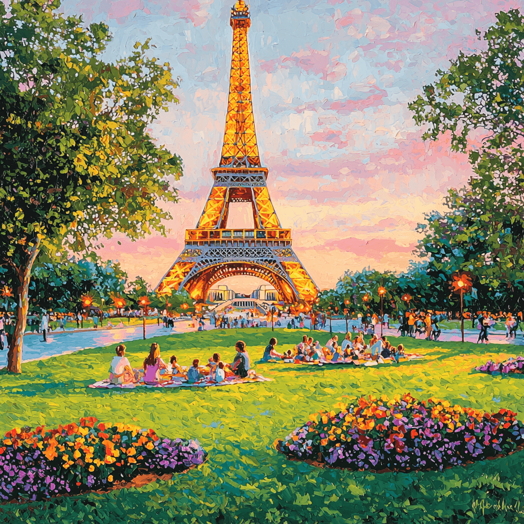 Eiffel Tower Park DIY Paint By Numbers