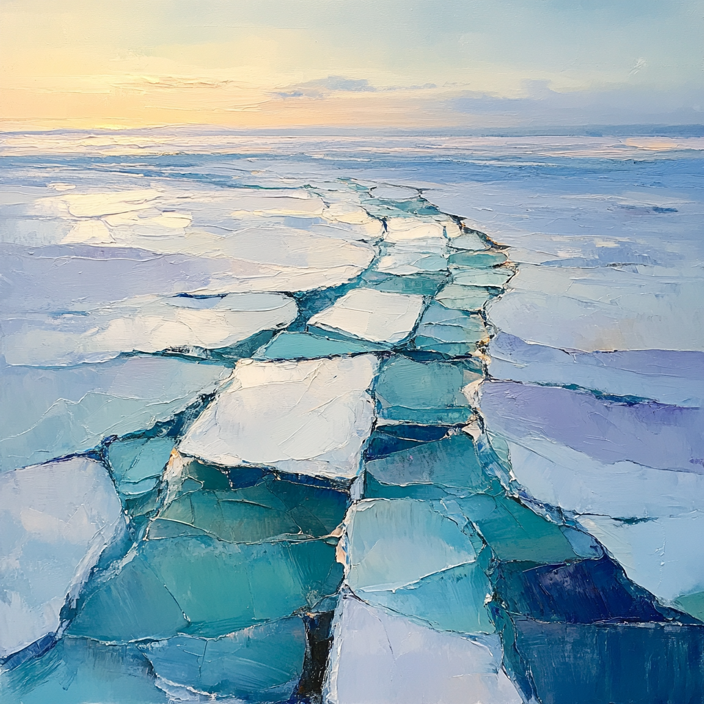 A.Y. Jackson Inspired Arctic Blue Icefields DIY paint by numbers