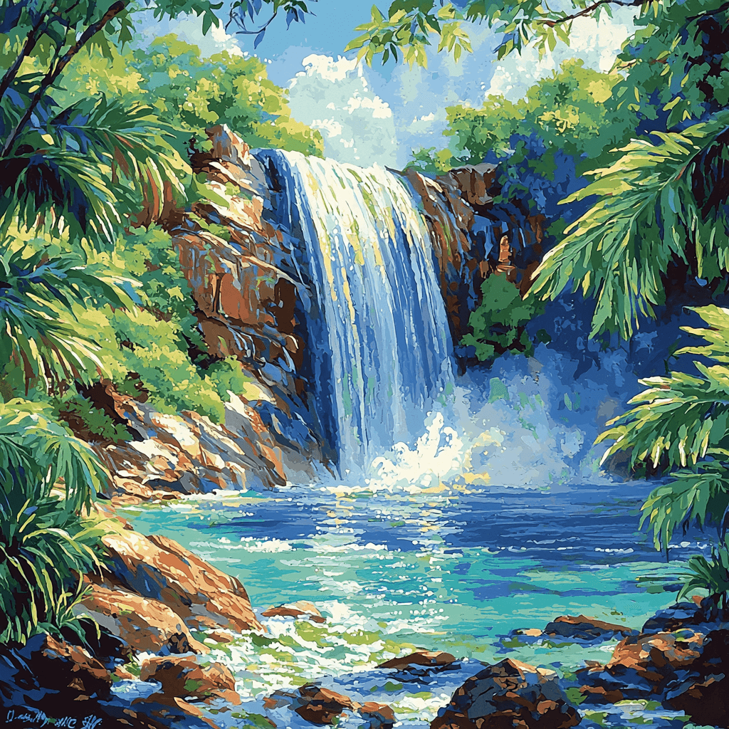 Hidden Waterfall Of Tamarin Numbered Painting Kits