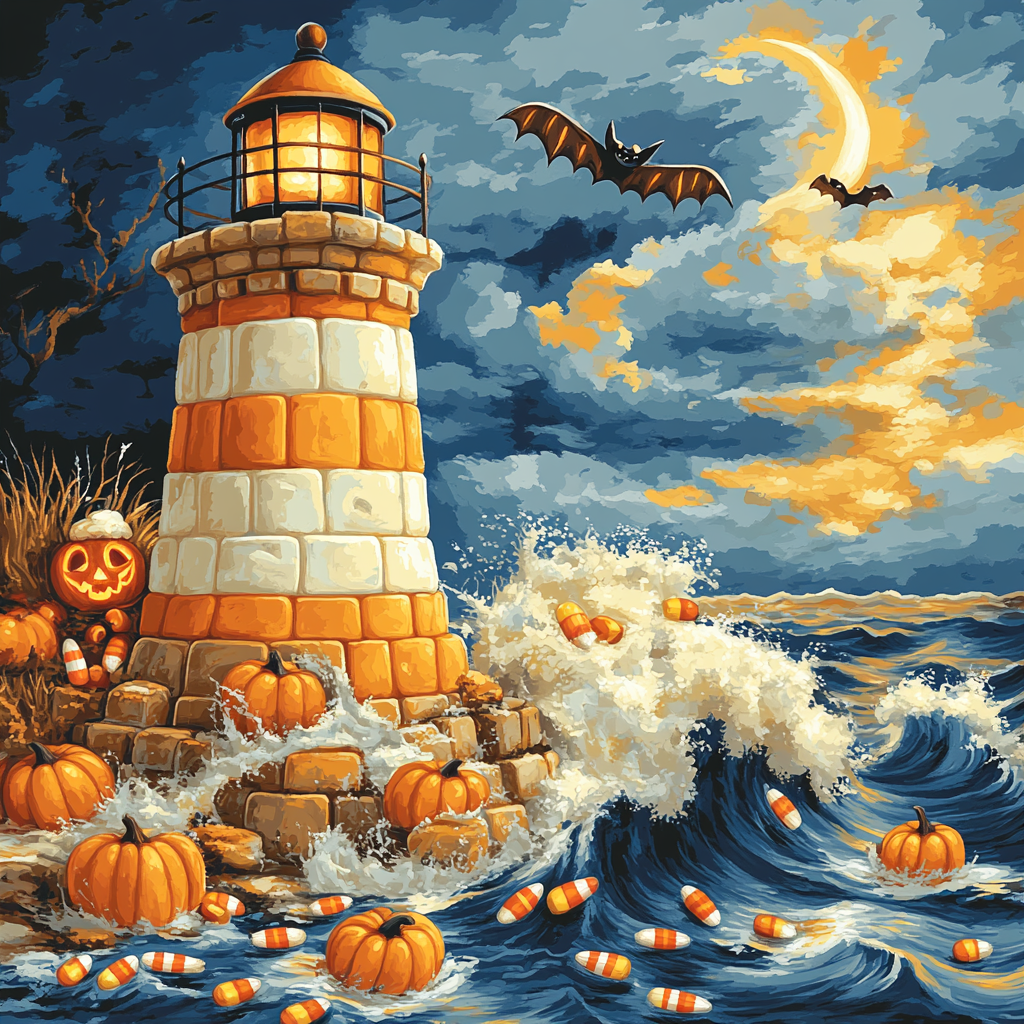 Candy Corn Lighthouse Keeper DIY paint by numbers