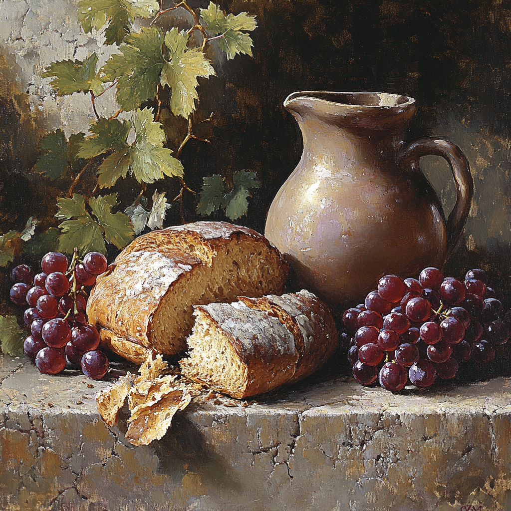 Diego Velazquez Inspired Bread Wine And Clay Composition paint by number