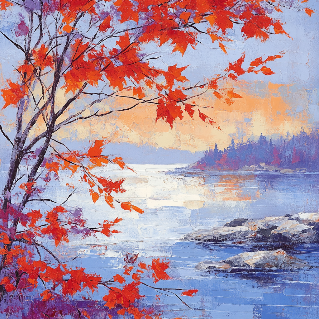 A.Y. Jackson Inspired Red Maple Screen painting number kit