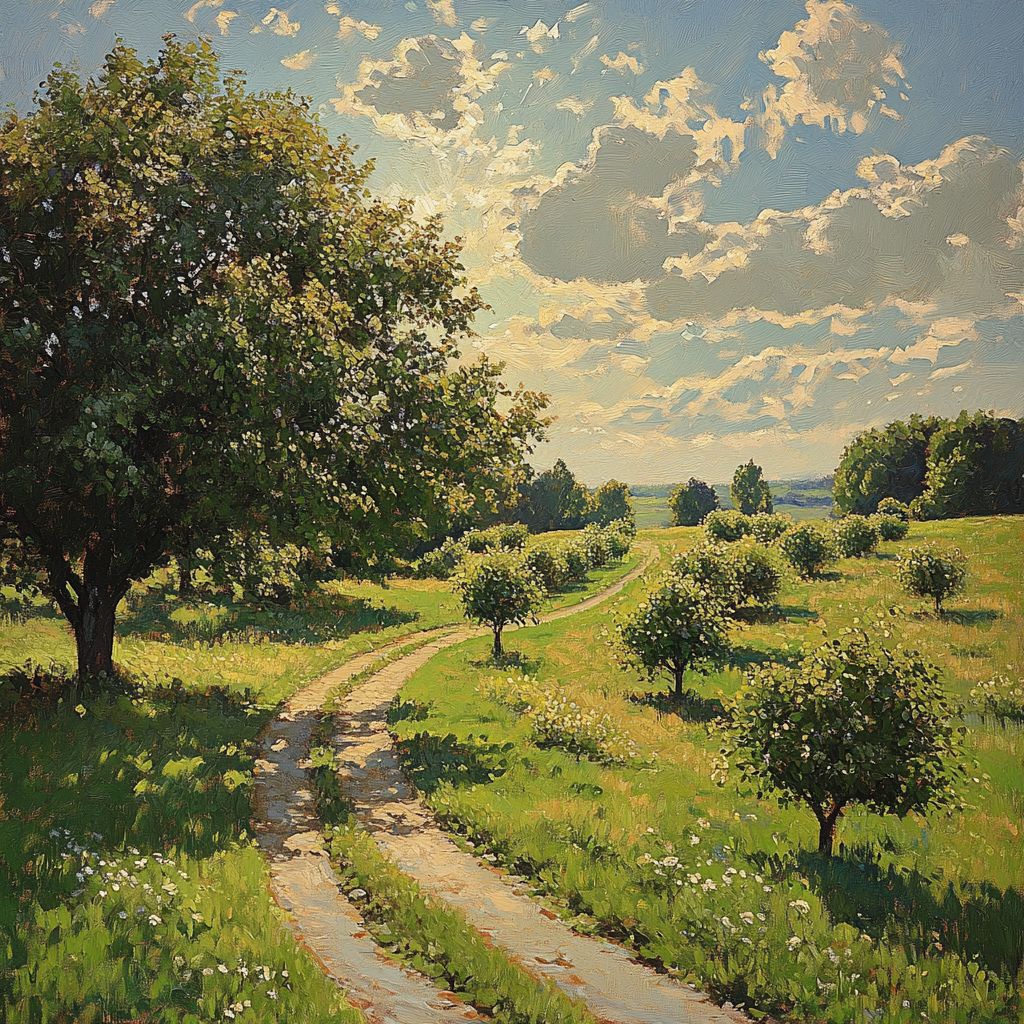 John Constable Inspired Apple Orchard DIY paint by numbers