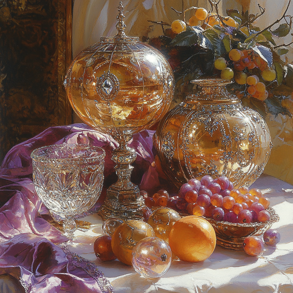 Van Eyck Inspired Jewel Box Still Life paint by number